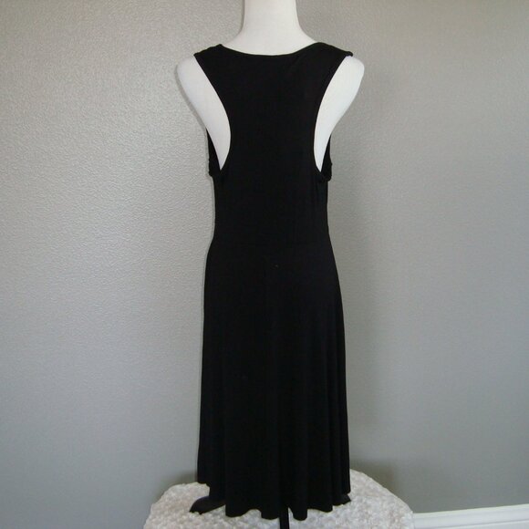 NWT Sleeveless Scoop Neck Racerback Fit & Flare Dress Black Sz L - Picture 5 of 9